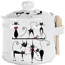 Банка для меду з дерев'яною ложкою SnT Чорна кішка, 420 мл (2370-12)