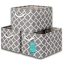 Корзины Органайзеры Lovely Svi для хранения белья, одежды, косметики, книг, игрушек 3 шт. 38×28×24 см серый (340923)