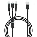 USB кабель WiWU Platinum PT05 3in1 cable (Lightning, Micro, Type-C) 1,2 Black
