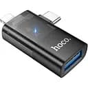 Адаптер переходник Hoco UA36E 2в1 Lightning/ Type-C to USB черный