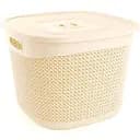 Кошик Ucsan Drop квадратний з кришкою 36 л кремовий (116903)