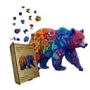 Пазл деревянный Цветущий Мишка, А4, 100 элементов, Деревянная коробка