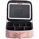 Косметичка-органайзер Yiwu з LED-дзеркалом 26х22х9 см рожева HP-10-2AP