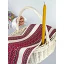 Пасхальная корзина Буковина(большая) с льняным полотенцем 70х30 см  Рандеву красный и свеча 