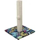 Когтеточка для котов Croci столбик на подставке цветные листья 30х30х42 см 
