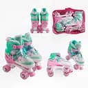 Ролики, розмір 29-33, рожевий, PU колеса, світяться, діаметр коліс 4.5 см, у сумці