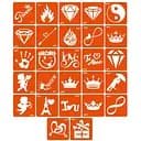 Набор трафаретов для био-тату Q - разное Fresh Tattoo q_simple_5x5_27_1