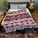 Плед покривало Bridge двосторонній полуторний Гноми зимовий 200х150 Бавовна Червоний