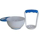 Тарелка с толкушкой Lindo белая с синим (РК 059 біл з син)