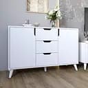 Комод у вітальню з білими ніжками М-ЗОН Борн 1200 Німфея Альба (білий) (MZN-031098)