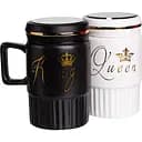 Парные чашки фарфоровые King & Queen 450 мл с крышкой FM-26