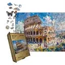 Дерев'яний фігурний пазл Колізей, А4, Дерев'яна коробка 100 елементів