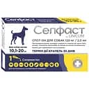 Краплі на холку для собак Unicum Селфаст від бліх, кліщів та гельмінтів 10.1-20 кг 120 мг/2 мл