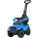 Каталка-толокар M 4288-12, сигнал, підставка для ніг, батьківська ручка, пластик, синій