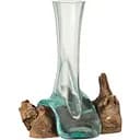 Ваза J-line манго скляна фігурна на дереві 20 см (1732)