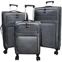 Набір тканинних валіз 3в1 з кодовим замком і телескопічною ручкою сірий (M90-3)