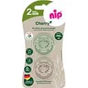 Пустушка кругла Nip Вишенька Зелена серія від 6 міс. зелена з бежевим 2 шт. (38878-51)