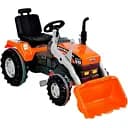 Екскаватор Pilsan з педалями і ковшем помаранчевий, прогумовані колеса, регульоване сидіння, клаксон