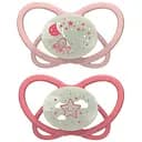 Пустушка Nip Мій метелик Ніч Мишка та Зірочка, силіконовий, 0-6 міс., 2 шт., фуксія з рожевим (38648-51)