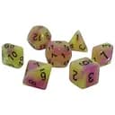 Набор кубиков Double Color Glow in the dark 7 Dice Set - Yellow-Pink , 7 шт. (g7dglowdc04)