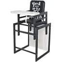 Стільчик для годування Graphite аляска, для годування, зі столиком, чорний+білий