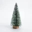 Новогодняя декоративная настольная елка заснеженная Стрела 25 см на деревянной подставке Lugi SOK-М-12-1