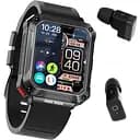 Смарт-годинник Lemfo T93 з навушниками силіконовий ремінець black black (16854)