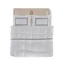 Комплект постельного белья Penelope Mia antrasit, сатин, евро (200х160+35см), белый с бежевым (svt-2000022294171)