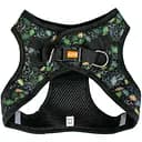 Шлея для собак малых пород Agility нейлоновая со светоотражающими элементами M 380-405 мм хаки с принтом черепа