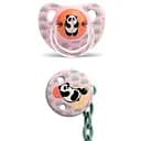 Пустышка силиконовая и цепочка Suavinex Истории панды, 6-18 мес., розовый (304022)