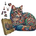 Пазл деревянный Кошачья Мозаика, А5, 35 элементов, Деревянная коробка