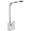 Смеситель кухонный Platinum 179 NES (3007) поворотный однорычажный из нержавеющей стали белый в точку