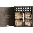 Подарунковий набір Whiskey Stones камені для віскі в дерев'яному пеналі №4 + 4 склянки Pasabahce Baltic + щипці + мішечок