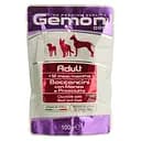 Вологий корм Gemon Dog Wet Adult шматочки з яловичиною та шинкою, 100 г (70300605)