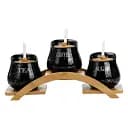 Набор банок для сыпучих продуктов Yiwu HP1244 3 шт по 500 мл на бамбуковой подставке черный