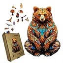 Пазл деревянный Загадочный Медведь, А2, 300+ элементов, Деревянная коробка