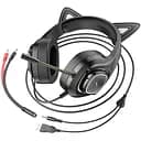 Навушники Hoco Cute cat luminous cat ear gaming headphones W107 рожеві вставки