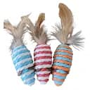 Игрушка для кошек Мышь М13 сизаль 2-х цветная с перьями 7 см 1 шт. (34999)