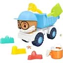 Детский песочный набор 733-366B с самосвалом, лопаткой, граблями, воронкой и формочками