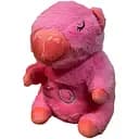 Мягкая игрушка для сна Капибара с музыкой, светом, имитацией дыхания 30 см розовая