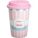 Склянка керамічна Liling Rongxiang Ceramic i have the best mom з силіконовою кришкою 420 мл RX-N240288HM