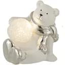 Статуэтка J-line Медведь новогодний с лед-подсветкой 13 см белый (16593)