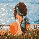 Набор для росписи по номерам Strateg Девушка 20х20 см (HH5276)