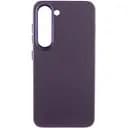 Кожаный чехол Epik Bonbon Leather Metal Style для Samsung Galaxy S22+ Фиолетовый / Dark Purple