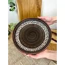 Фруктівниця 26 см керамічна (глиняна) різьблена Ангоб