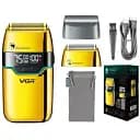 Електробритва шейвер VGR V-350 чоловіча акумуляторна бритва для гоління з дисплеєм Gold IPX4 6 Вт