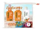 Набор Babaria Защита от солнца: молочко солнцезащитное SPF50, 100 мл + лосьон после загара 100 мл + средство защиты волос 100 мл + косметичка