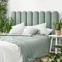 Стінова панель, з закругленим краєм, оксамитове узголів'я ліжка, м'ятний колір 30*80*4 см