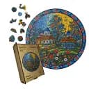 Деревянный фигурный пазл Декоративная Роспись Родной Двор, А4, Деревянная коробка 100 элементов