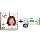 Набір: Підгузки Dada Elite Care Extra Large 6 (16+ кг) 26 шт. + Дитячі вологі серветки Dada з ромашкою гіпоалергенні з клапаном 72 шт.